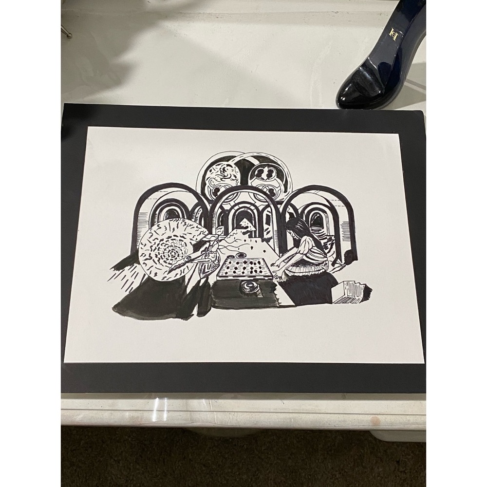 Home wall hanging decoration, Ink Art-Drawimg